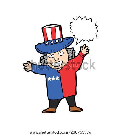cartoon people wearing USA flag attributes