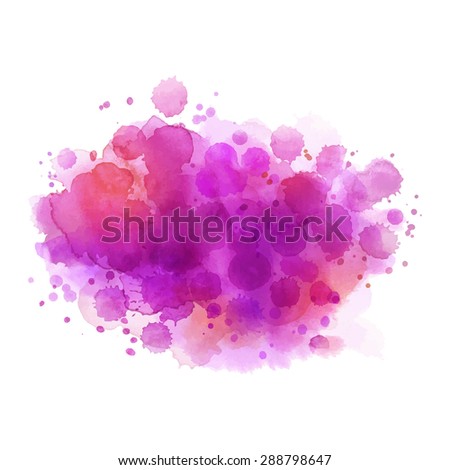 Vector watercolor background. Hand painted aquarelle splash. Abstract texture for card, poster, invitation. Creative design.