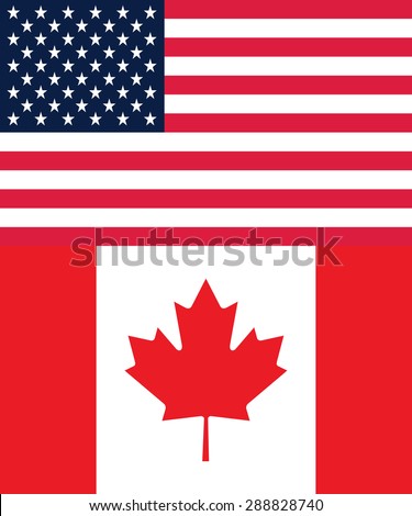 Flag of America and Canada