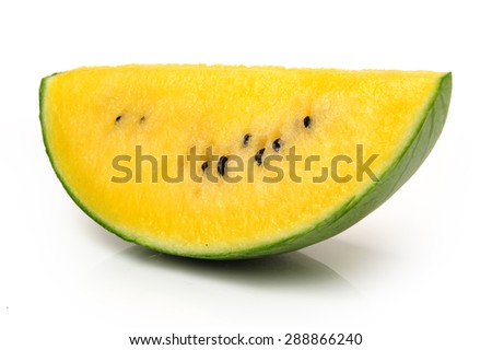 yellow watermelon on white background