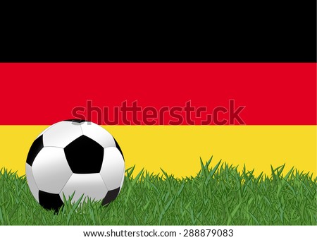 soccer on the football field with Germany flag background, Germany is the participating team in football tournament at France on 2016, this design for template of football match