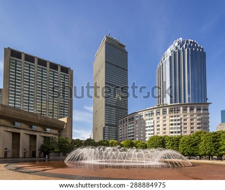 BOSTON, USA - JUNE 15: Panoramic view of the architecture of Boston in Massachusetts, USA with its mix of historic and modern styles at Back Bay photographed on June 15, 2015 on a sunny and warm day.