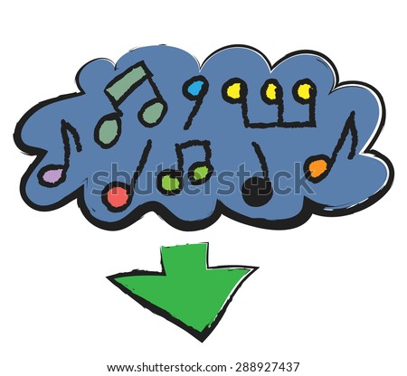 doodle music in cloud