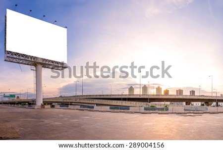 large Blank billboard ready for new advertisement with sunset.