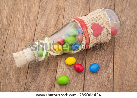 Jar with colorful candy