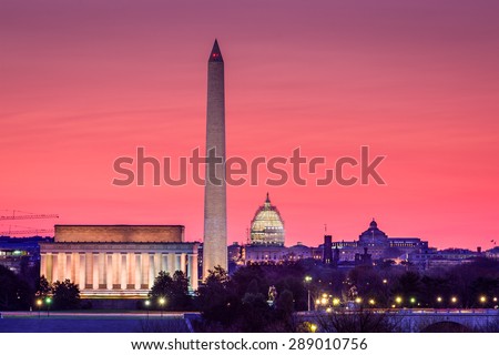 Washington DC, USA skyline.