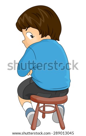 Illustration of a Scared Little Boy About to Have an Injection