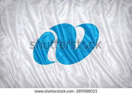 Nagasaki prefecture flag pattern on the fabric texture ,vintage style