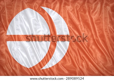 Nagano prefecture flag pattern on the fabric texture ,vintage style