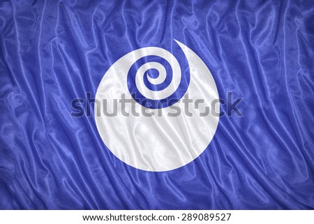 Ibaraki prefecture flag pattern on the fabric texture ,vintage style