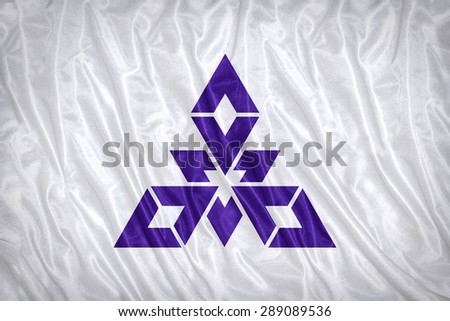 Fukui city flag pattern on the fabric texture ,vintage style
