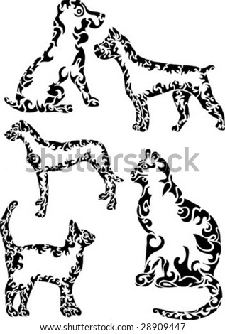 abstract cats and dogs