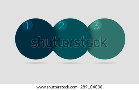 Vector illustration of simple circle infographics in blue color over grey background 