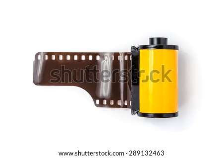 photo film in cartridge isolated on white Royalty-Free Stock Photo #289132463
