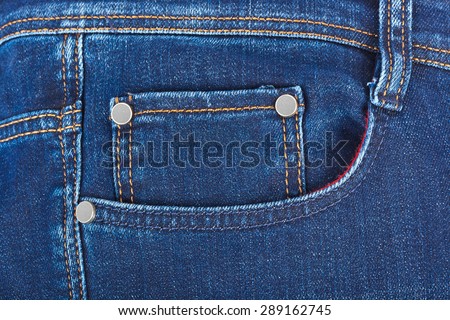 Pocket on jeans - fashion background Royalty-Free Stock Photo #289162745