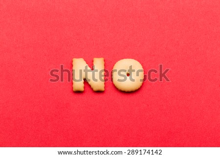 Word no cookie over the red background