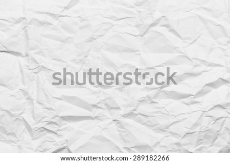 Wrinkled paper white background texture Royalty-Free Stock Photo #289182266