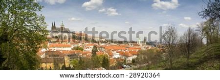 Prague cityscape - panoramic view from unique place
