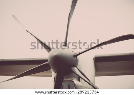 Color picture of a vintage airplane propeller