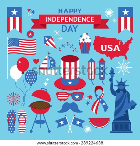 USA independence day clip art. Elements for design for 4 th of July