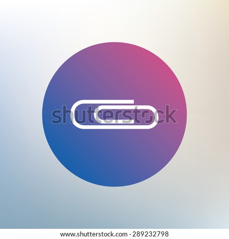 Paper clip sign icon. Clip symbol. Icon on blurred background. Vector