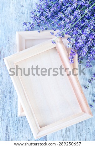 wooden frame and lavender