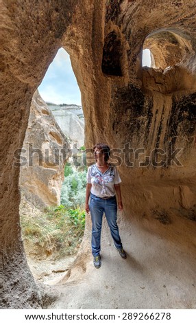 Interior of the cave church with early ortodox christian fresco - Cappadocia, Central Anatolia, Turkey (UNESCO World Heritage Site since 1985)