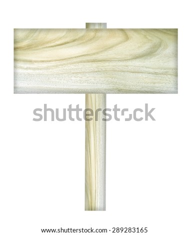 Wooden sign on a white background