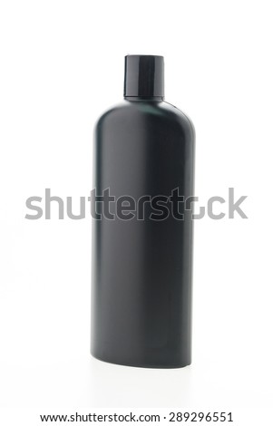 Blank shampoo bottles isolated on white background