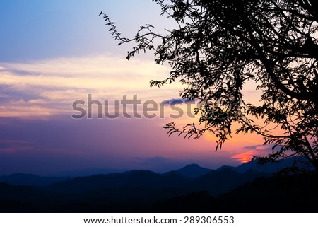 Bright sunset in sky over at Luang Prabang,Laos