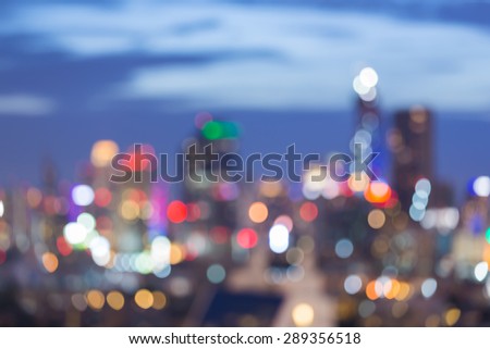 Twilight cityscape blur bokeh background