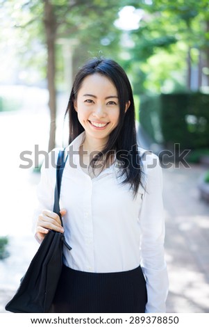 young business woman going to work