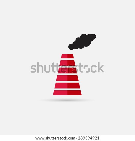 Smoke emission from factory pipes icon