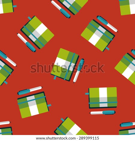 notebook flat icon,eps10 seamless pattern background