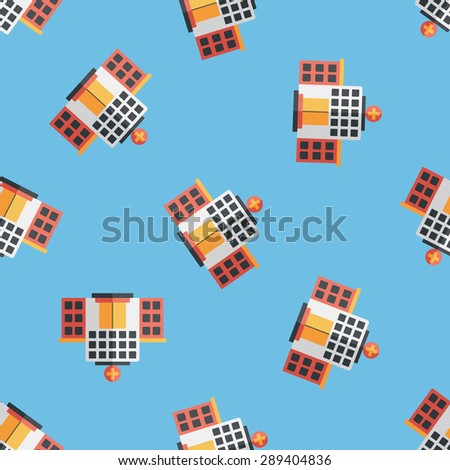 building hospital flat icon,eps10 seamless pattern background