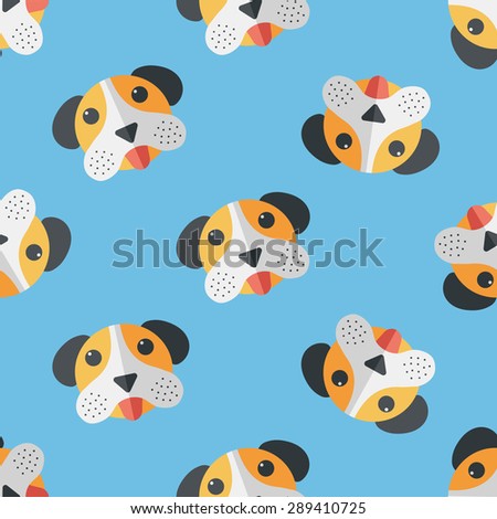 Pet dog flat icon, eps10 seamless pattern background
