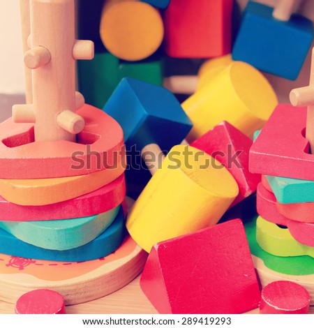 colorful wooden toys - instagram filter