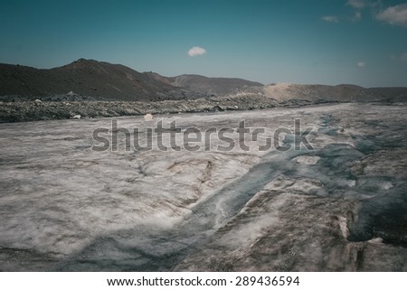 Mountain landscape. Glacier. The picture at close range