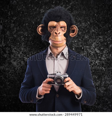 Monkey man photographing