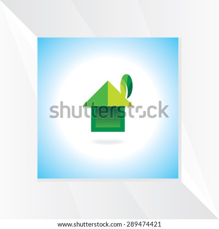 creative green house concept icon vector