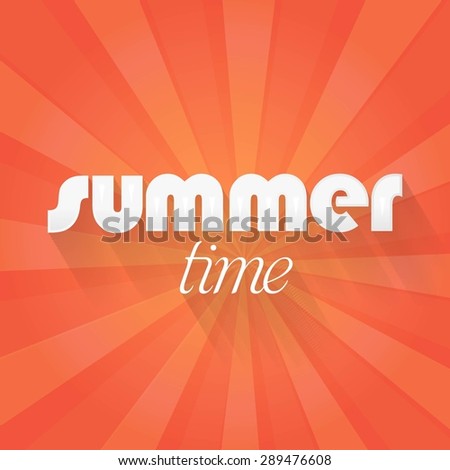 Stylish Text Summer Time Orange and Yellow Colors Background