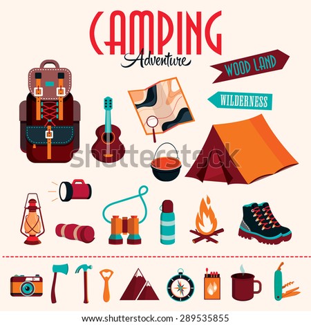 Camping adventure pack
A collection of camping elements in flat design