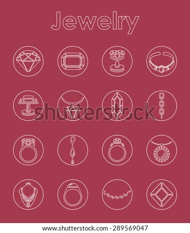 It is a set of jewelry simple web icons