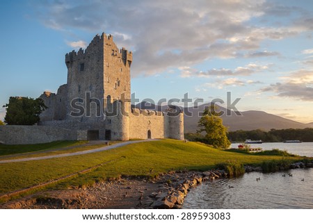 Old Ruined Castle On The Lake  Royalty-Free Stock Photo #289593083