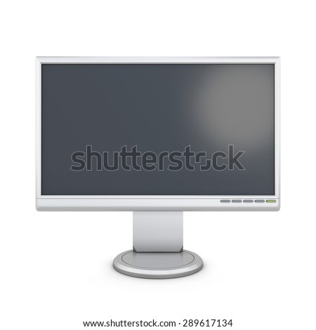 White monitor isolated on white background. 3d illustration.