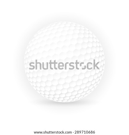 Golf ball isolated on white background, Vector illustration