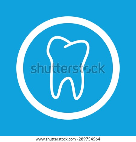 Image of tooth in circle, isolated on blue