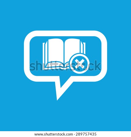 Image of book and cross in chat bubble, isolated on blue
