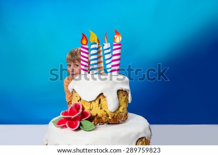 Birthday boy with a birthday cake