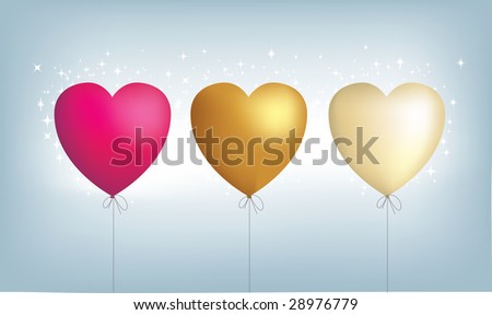metallic pastel heart balloons
